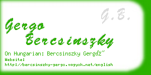 gergo bercsinszky business card